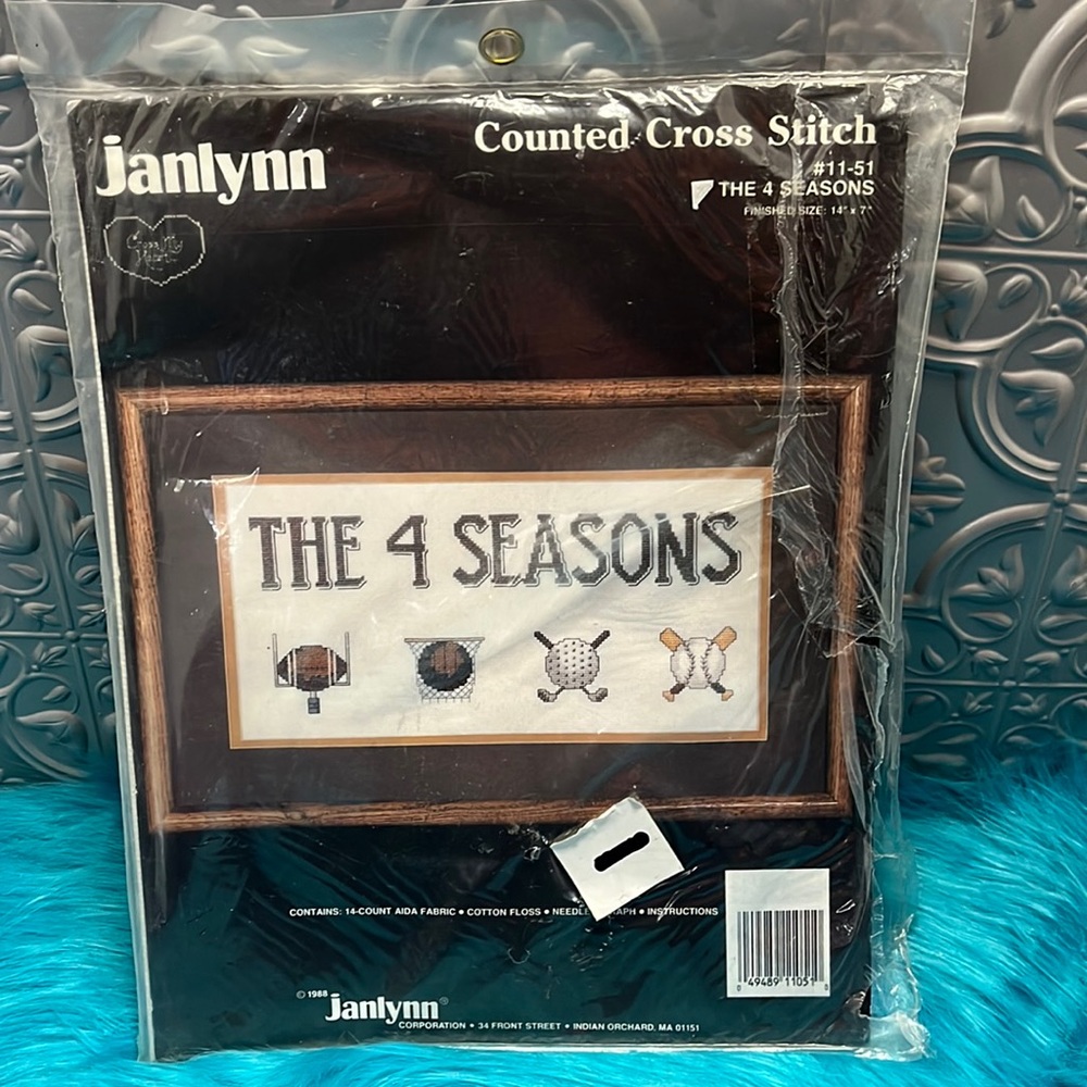 Janlynn counted cross stitch kit The 4 Seasons finished size 14” x 7”